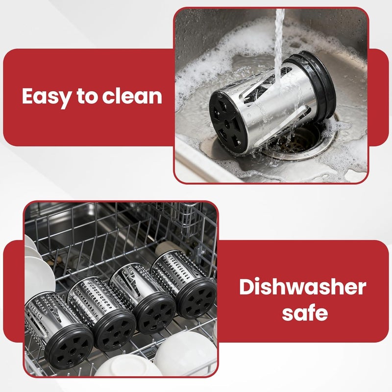 Akiosk Stainless Steel Slicer Shredder Attachment for KitchenAid Stand Mixers, Large Vegetable Slicer Cheese Grater Attachment for Kitchenaid, Salad Maker Grinding Powder with 4 Blades - Image 5